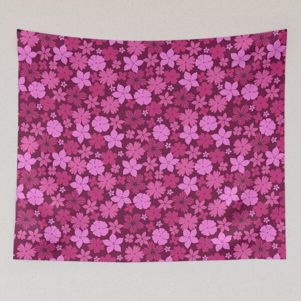 Item preview, pink  blossom flowers on magenta background designed and sold by burbura.