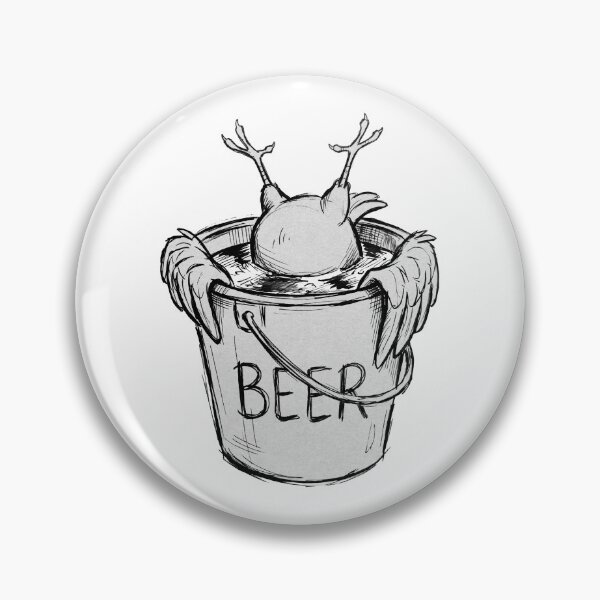 Item preview, Fine de Claire - Pigeon Diving into Beer Bucket Sketch designed and sold by LiapkaShaped.