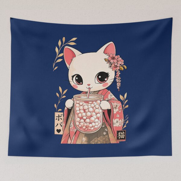 Item preview, Gato con kimono kawaii designed and sold by patrickrich.