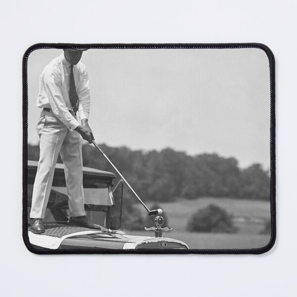Item preview, Vintage Golfer Teeing Off on Top of a Car designed and sold by ColemanOlmos.