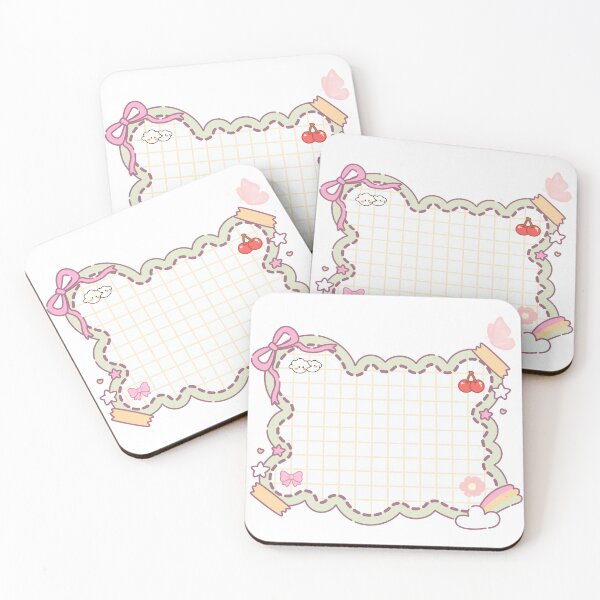 Item preview,  Cute Kawaii Pastel Green Scalloped Grid Memo Pad Note Template Graphic designed and sold by Rehnair.