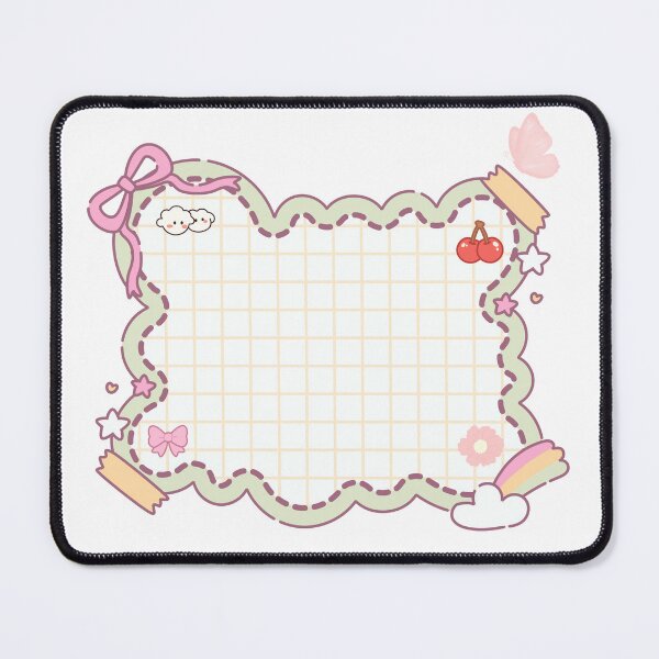 Item preview,  Cute Kawaii Pastel Green Scalloped Grid Memo Pad Note Template Graphic designed and sold by Rehnair.