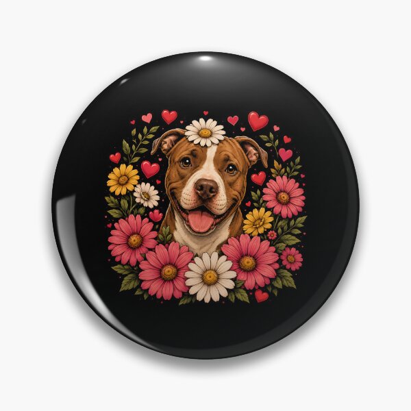 Item preview, Cool Pitbull Flowers designed and sold by Animavera.