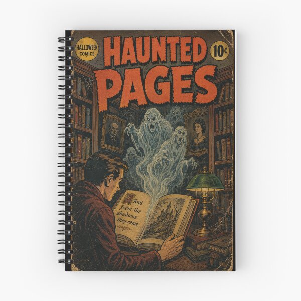 Item preview, Halloween Comic Book Cover Art: Haunted Library Ghost Stories designed and sold by bapupa.