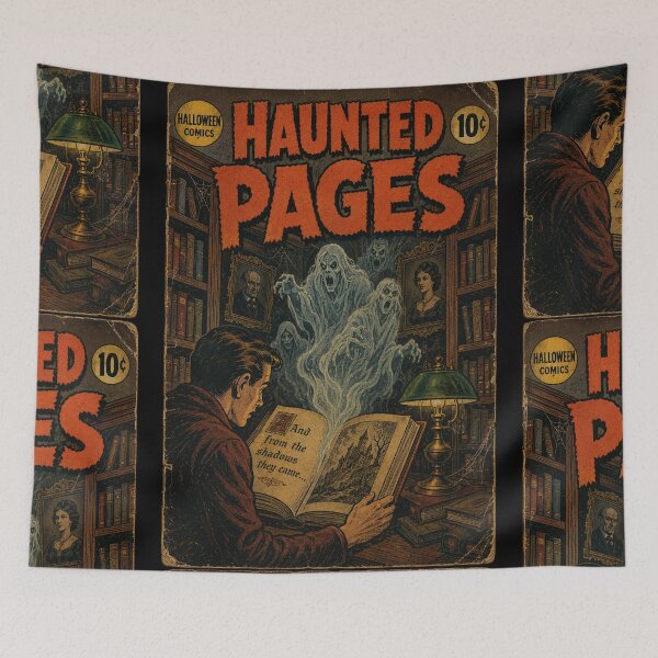 Item preview, Halloween Comic Book Cover Art: Haunted Library Ghost Stories designed and sold by bapupa.