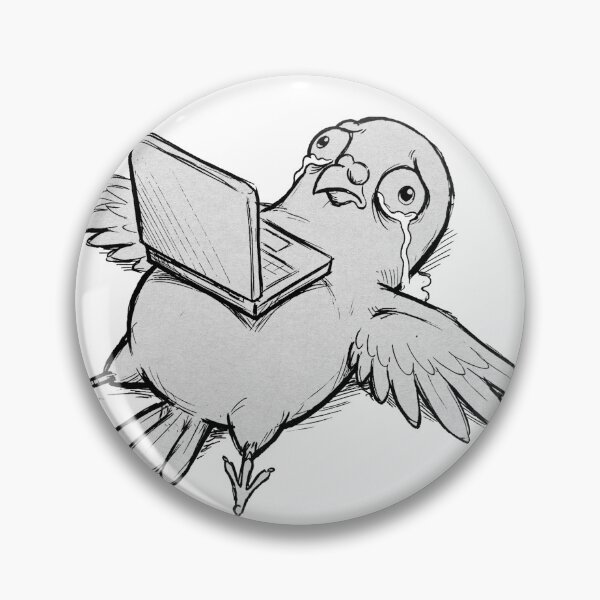 Item preview, Fine de Claire - Crying Pigeon with Laptop Sketch designed and sold by LiapkaShaped.