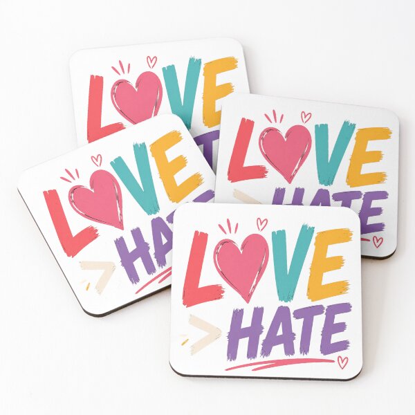 Item preview, Love Over Hate – Bold Colorful Typography Design designed and sold by Lovestickerco.