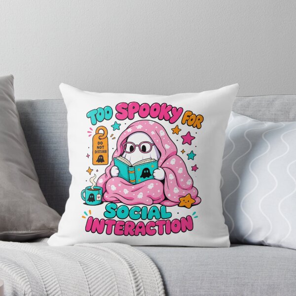 Item preview, Too Spooky For Social Interaction Cozy Ghost Tee designed and sold by Design Vibras.