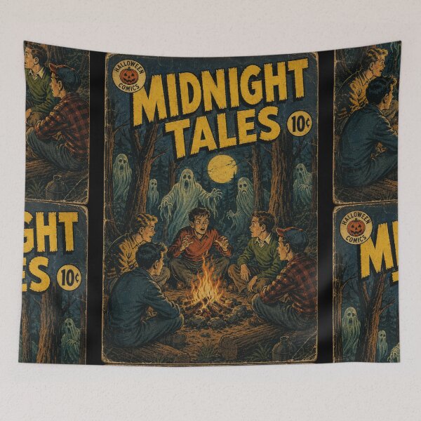 Item preview, Halloween Comic Book Cover Art: Midnight Campfire Ghost Stories designed and sold by bapupa.