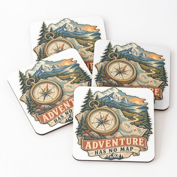 Item preview, Adventure Has No Map – Vintage Compass & Mountain Exploration Sticker designed and sold by ChicClicker.