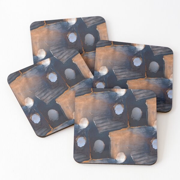 Item preview, Square and Dot Abstract in Orange and Blue designed and sold by Artistestella.