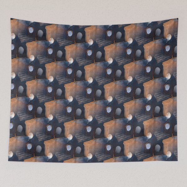 Item preview, Square and Dot Abstract in Orange and Blue designed and sold by Artistestella.