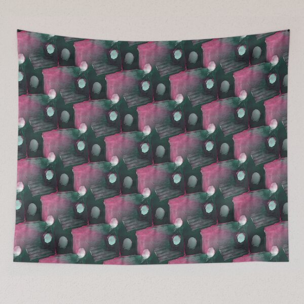 Item preview, Square and Dot Abstract in Pink and Green designed and sold by Artistestella.
