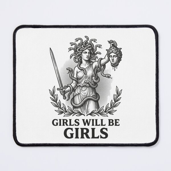 Item preview, Girls Will Be Girls Perseus Medusa Feminist Greek Mythology Dark Humor designed and sold by raedattia.