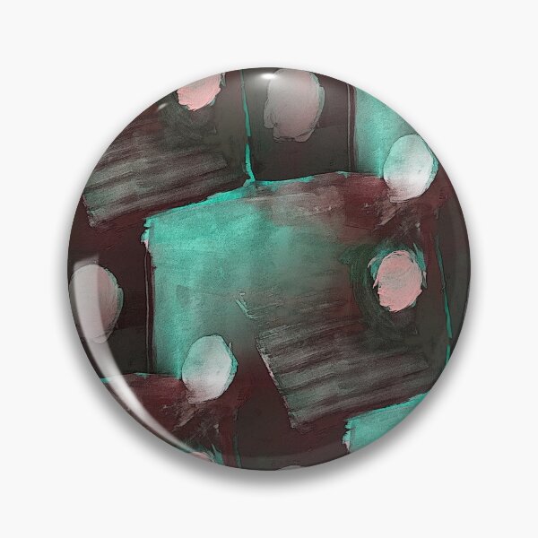 Item preview, Square and Dot Abstract in Green and Peach designed and sold by Artistestella.