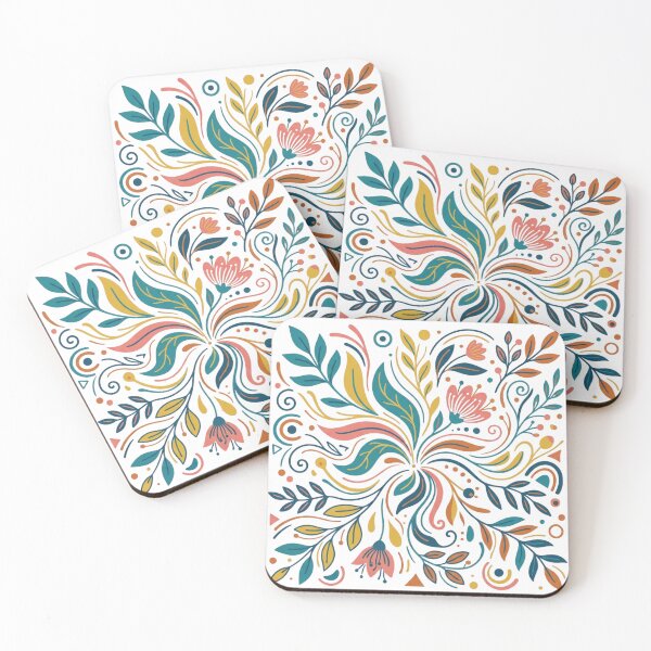 Item preview, Folk Floral Mandala Pattern Modern Botanical Art designed and sold by KreatoLab.