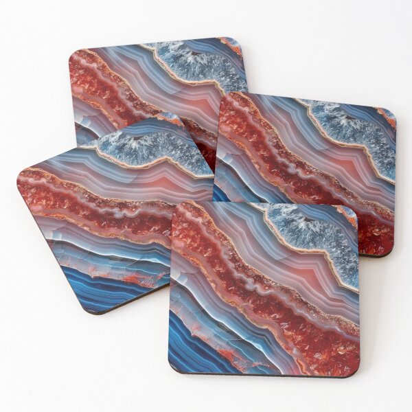 Item preview, Red and Blue Agate Slice — Marble Geode Crystal Texture designed and sold by LYAN-STORE.