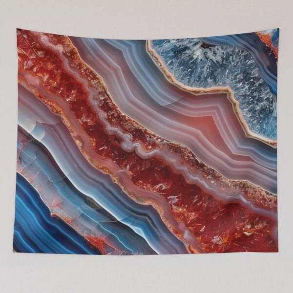 Item preview, Red and Blue Agate Slice — Marble Geode Crystal Texture designed and sold by LYAN-STORE.