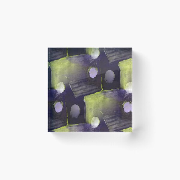 Item preview, Square and Dot Abstract in Yellow and Purple designed and sold by Artistestella.