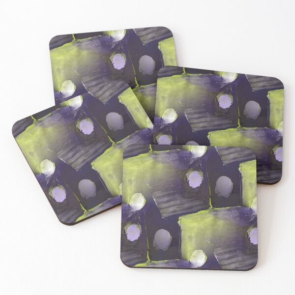 Item preview, Square and Dot Abstract in Yellow and Purple designed and sold by Artistestella.