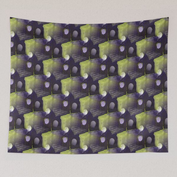 Item preview, Square and Dot Abstract in Yellow and Purple designed and sold by Artistestella.