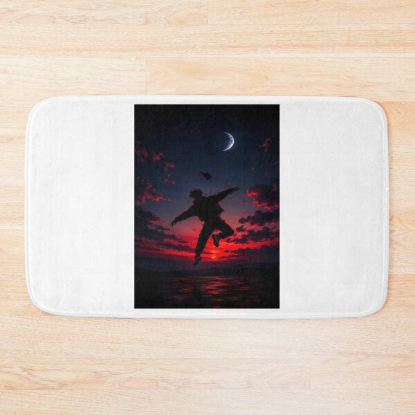 Item preview, Midnight Jump Red Sky Silhouette Art designed and sold by Bathu Designs.