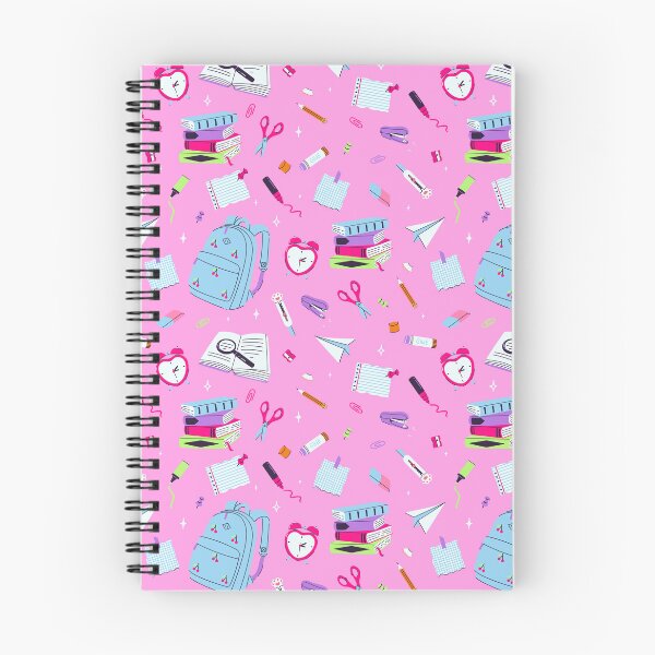 Item preview, cute stationery and backpack on pink background designed and sold by burbura.