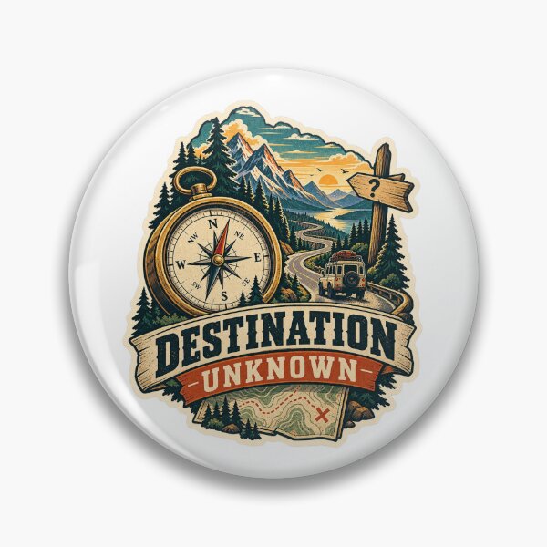 Item preview, Destination Unknown – Vintage Adventure Road Trip Sticker designed and sold by ChicClicker.