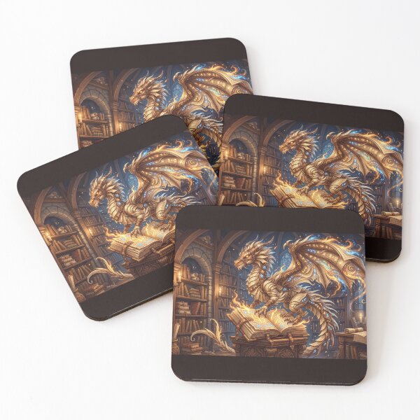 Item preview, Library Dragon | Magical Paper Dragon and Spellbook Art designed and sold by SebastianSpace.