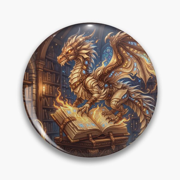 Item preview, Library Dragon | Magical Paper Dragon and Spellbook Art designed and sold by SebastianSpace.
