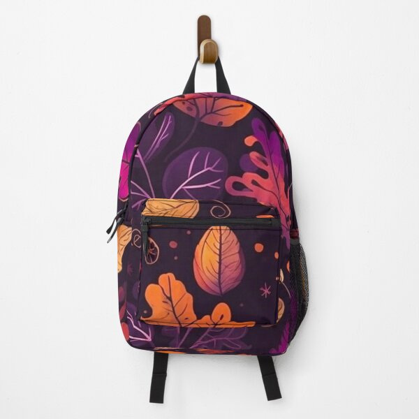 Item preview, Dark Moody Autumn Leaves Pattern — Purple and Orange Fall Botanical Seamless Print designed and sold by LYAN-STORE.