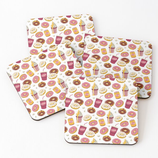 Item preview, Sweet Donuts And Popcorn Fast Food Pattern designed and sold by Panna Limon Store.