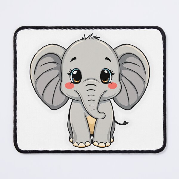 Item preview, Cute Kawaii Baby Elephant Big Ears Pastel Animal Sticker designed and sold by simranart111.