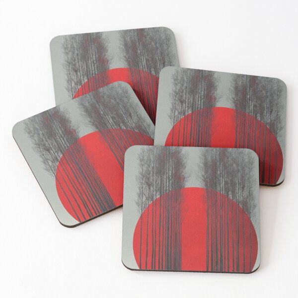 Item preview, Japanese Red Sun Alley — Minimalist Forest & Silhouette Graphic Art designed and sold by LYAN-STORE.