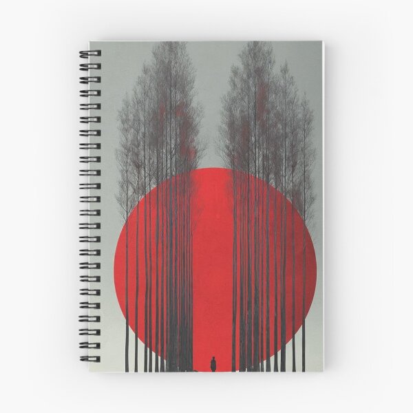 Item preview, Japanese Red Sun Alley — Minimalist Forest & Silhouette Graphic Art designed and sold by LYAN-STORE.