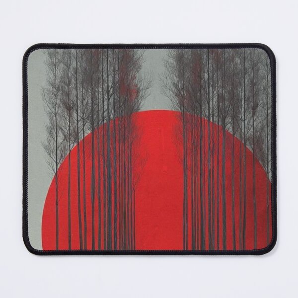 Item preview, Japanese Red Sun Alley — Minimalist Forest & Silhouette Graphic Art designed and sold by LYAN-STORE.