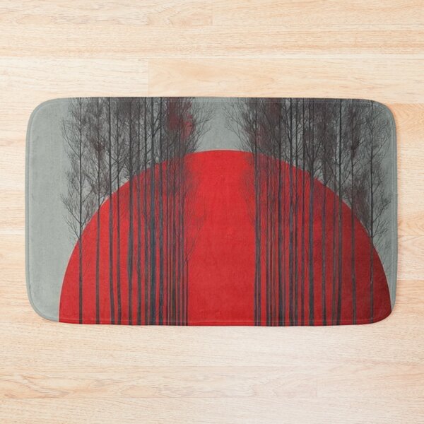 Item preview, Japanese Red Sun Alley — Minimalist Forest & Silhouette Graphic Art designed and sold by LYAN-STORE.