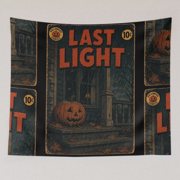 Item preview, Vintage Halloween Comic Book Cover Art: Lonely Jack-o'-Lantern Autumn Night designed and sold by bapupa.