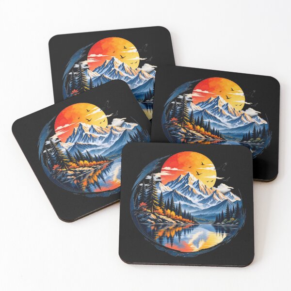 Item preview, Mountain Lake Sunset Wilderness Landscape designed and sold by Punch-E415.