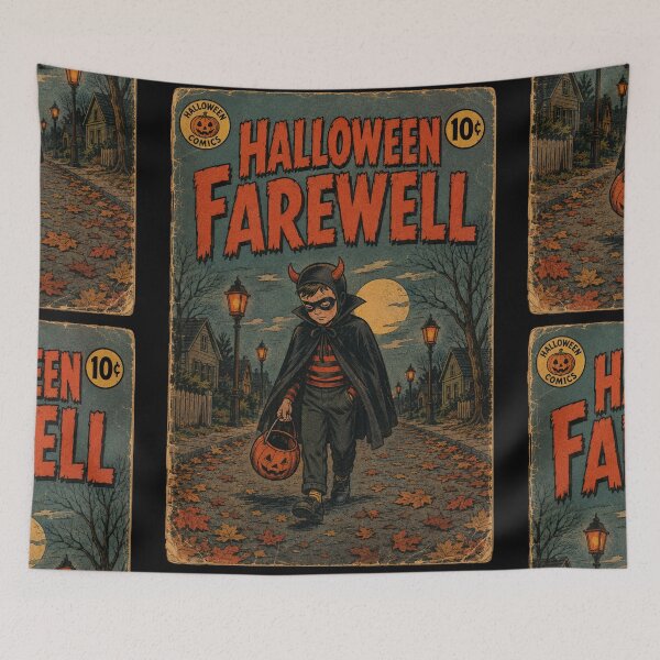 Item preview, Vintage Halloween Comic Book Cover Art: Melancholic Farewell designed and sold by bapupa.