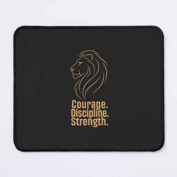 Item preview, Minimalist Lion Line Art Courage Discipline Strength Motivational Quote designed and sold by Bennie Singh.