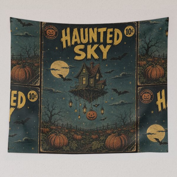 Item preview, Whimsical Halloween Comic Book Cover Art: Floating House designed and sold by bapupa.