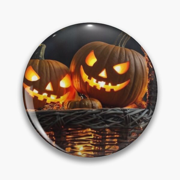 Item preview, Glowing Halloween Pumpkins in Wicker Basket — Spooky Night Leaves & Lights designed and sold by LYAN-STORE.