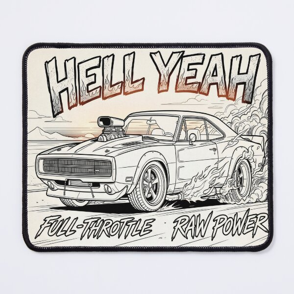 Item preview, Hell Yeah Full Throttle Muscle Car Poster designed and sold by Debnath-Garage.