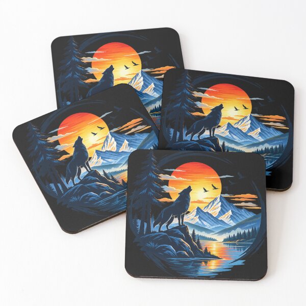Item preview, Howling Wolf Mountain Sunset designed and sold by Punch-E415.