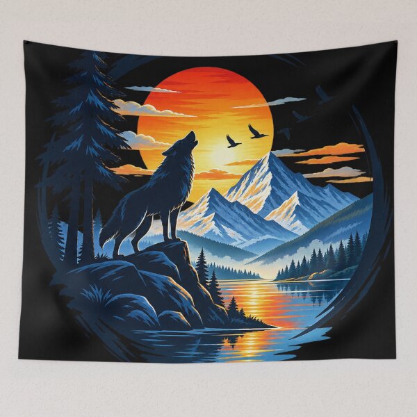 Item preview, Howling Wolf Mountain Sunset designed and sold by Punch-E415.