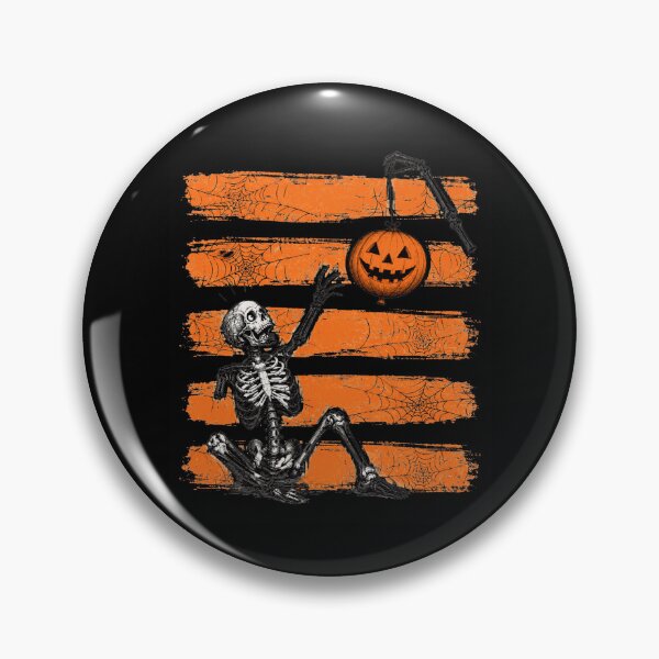 Item preview, Halloween Skeleton Pumpkin Spiderweb Grunge Art designed and sold by ROUX-ART.