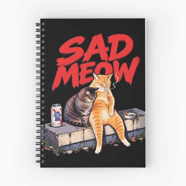 Item preview, Sad Meow Grunge Retro Tired Burnout Cats Parody designed and sold by Vermanartist.