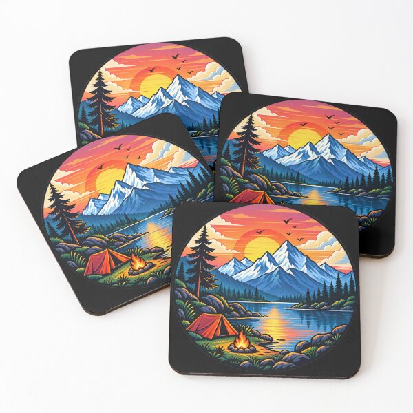 Item preview, Mountain Lake Sunset Camping Adventure designed and sold by Punch-E415.