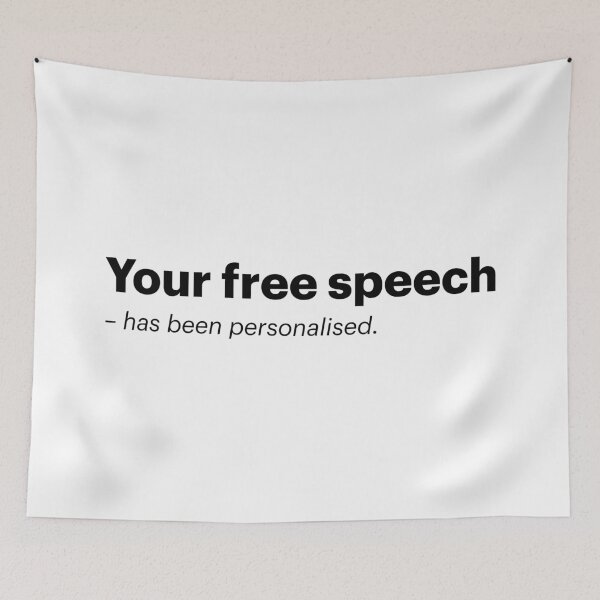 Item preview, Your free speech has been personalised | Orwellian AI Meme (Black text) designed and sold by STUDIO-72.